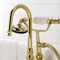 Kingston Brass CA11T2 3-3/8" Tub Wall Mount Clawfoot Tub Faucet with Hand Shower, Polished Brass CA11T2 - alternate 6